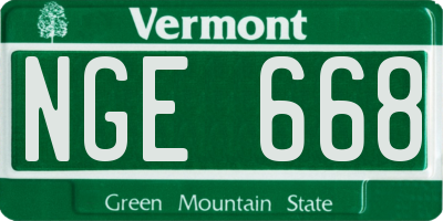 VT license plate NGE668