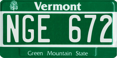 VT license plate NGE672