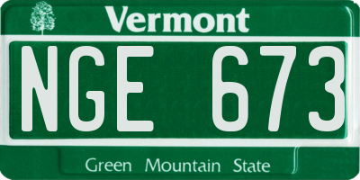 VT license plate NGE673