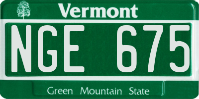 VT license plate NGE675