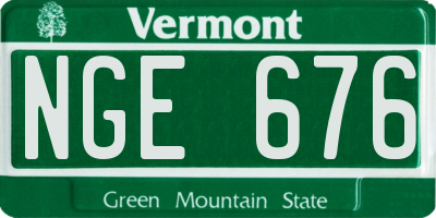 VT license plate NGE676