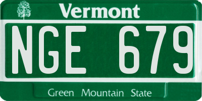 VT license plate NGE679