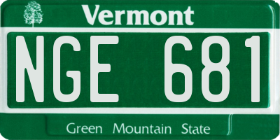 VT license plate NGE681
