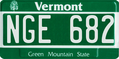 VT license plate NGE682