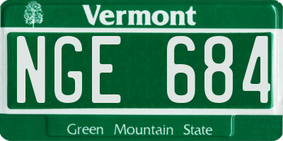 VT license plate NGE684