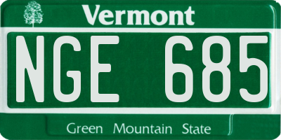 VT license plate NGE685