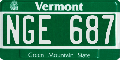 VT license plate NGE687