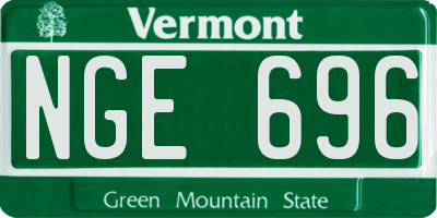 VT license plate NGE696