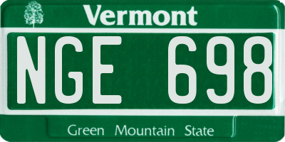 VT license plate NGE698