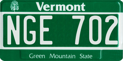 VT license plate NGE702