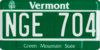 VT license plate NGE704