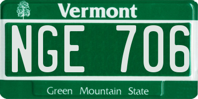 VT license plate NGE706