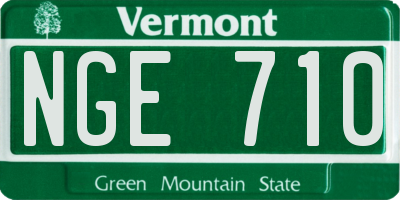VT license plate NGE710