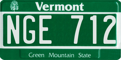 VT license plate NGE712