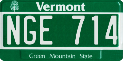 VT license plate NGE714