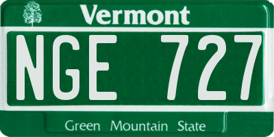 VT license plate NGE727