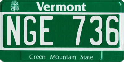 VT license plate NGE736