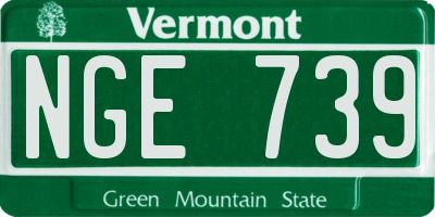 VT license plate NGE739