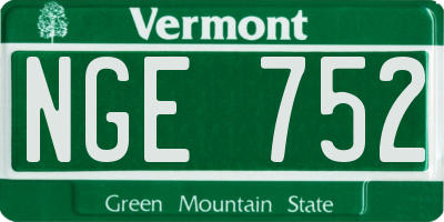 VT license plate NGE752
