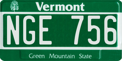 VT license plate NGE756