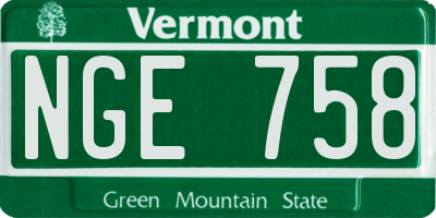 VT license plate NGE758
