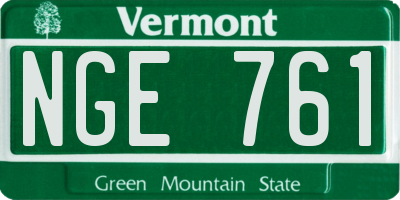 VT license plate NGE761