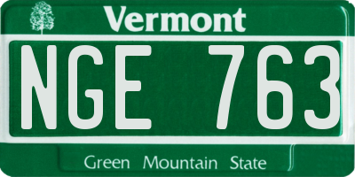 VT license plate NGE763