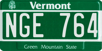 VT license plate NGE764