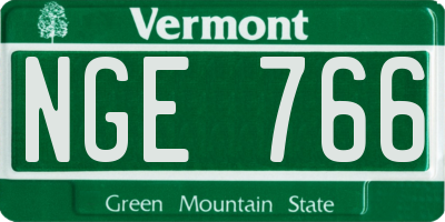 VT license plate NGE766