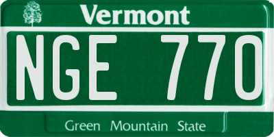 VT license plate NGE770