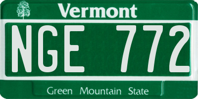 VT license plate NGE772