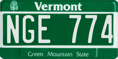 VT license plate NGE774