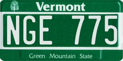 VT license plate NGE775