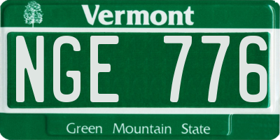 VT license plate NGE776