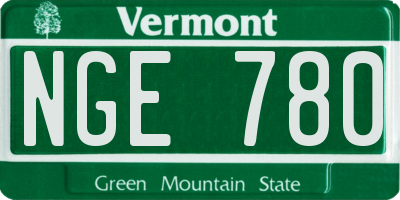 VT license plate NGE780