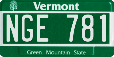 VT license plate NGE781