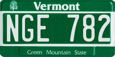 VT license plate NGE782