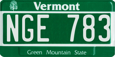 VT license plate NGE783
