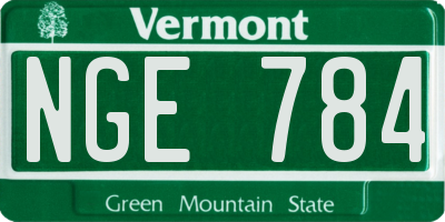 VT license plate NGE784