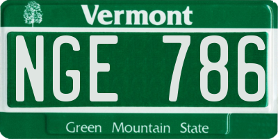 VT license plate NGE786