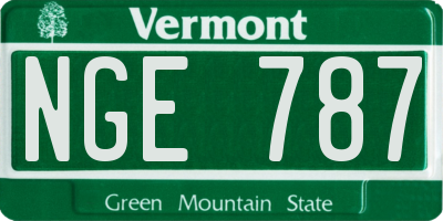 VT license plate NGE787