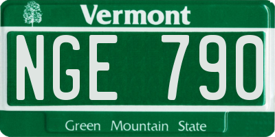 VT license plate NGE790