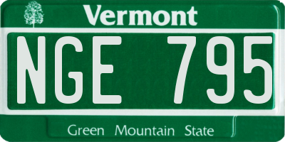 VT license plate NGE795