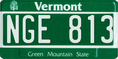 VT license plate NGE813