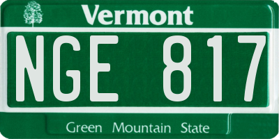 VT license plate NGE817