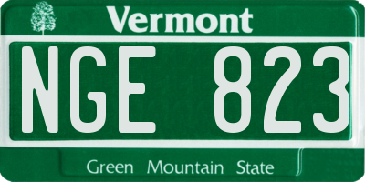 VT license plate NGE823
