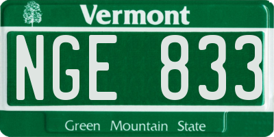 VT license plate NGE833