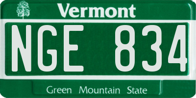 VT license plate NGE834