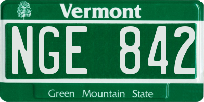 VT license plate NGE842