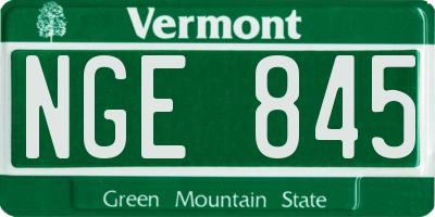VT license plate NGE845
